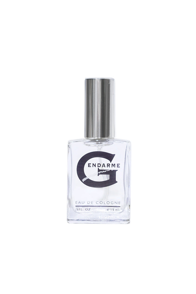 .5oz Mini Gendarme cologne bottle on a white background