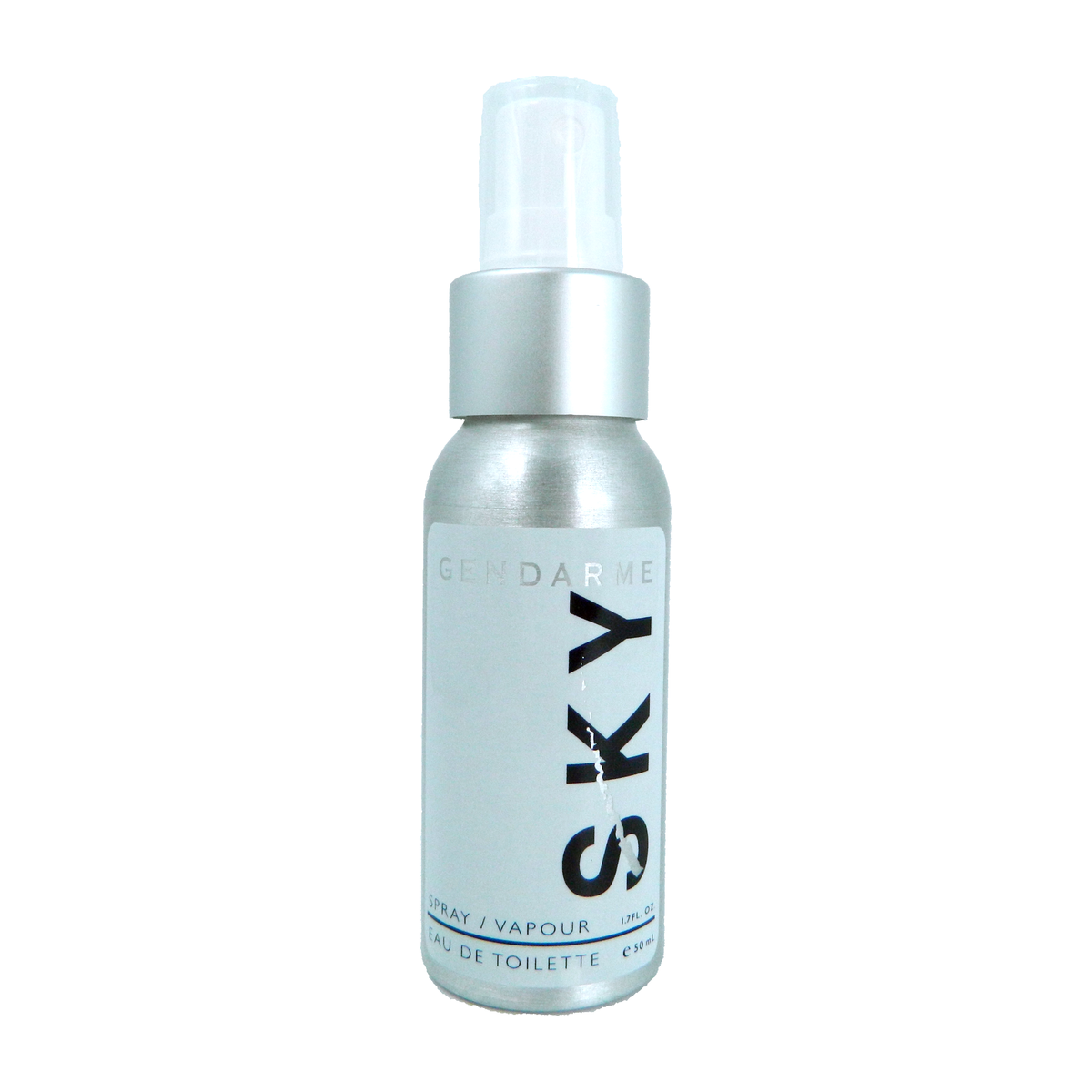 1.7oz Silver spray bottle labeled 'SKY' on a white background